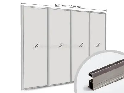 Профиль-купе Шампань браш глянец комплект профиля-купе slim на 4 двери new (ширина шкафа 2751-3600 мм), шампань браш глянец
