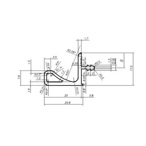 GOLA Rehau Черный матовый ручка-профиль горизонтальный для полок 16мм, 4100мм, черный матовый