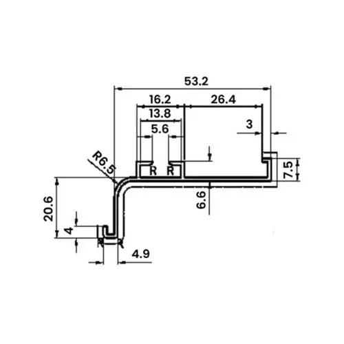 GOLA серебро ручка-профиль gola l-образная, 4000мм, серебро