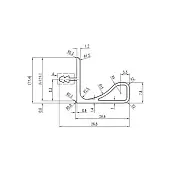 Белый матовый ручка-профиль горизонтальный для полок 16мм, 4000мм, белый матовый