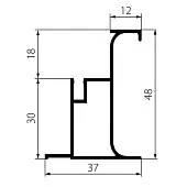 Золото матовое ручка-профиль sola l-образная, 3000мм, золото