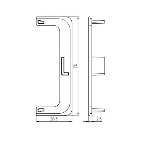 Золото матовое заглушка для с-образного профиля sola, универсальная, золотой пластик