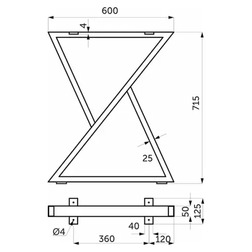 Подстолья подстолье time 600*720мм, черный