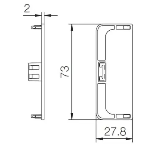 Белые комплектующие Gola комплект заглушек для с-образного профиля, сплошные, белый пластик