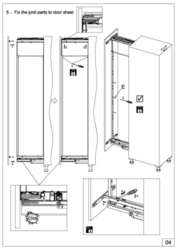 Выдвижные системы для кухонных пеналов колонна выдвижная-поворотная encanto в базу на 300 мм, серый