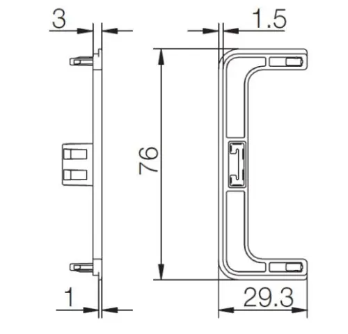 Серые комплектующие Gola комплект заглушек для с-образного профиля, полые, серый пластик