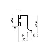 GOLA Modus Черный браш ручка-профиль вертикальный промежуточный l-образный для плиты 18мм, 6000мм, черный браш