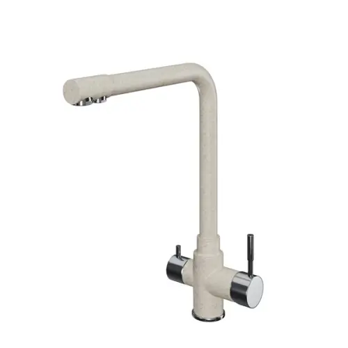 Смесители Polygran смеситель кухонный polygran вега с фильтрацией, кремовый