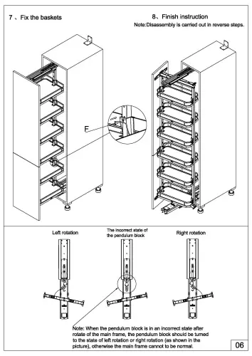 Выдвижные системы для кухонных пеналов колонна выдвижная-поворотная encanto в базу на 300 мм, серый