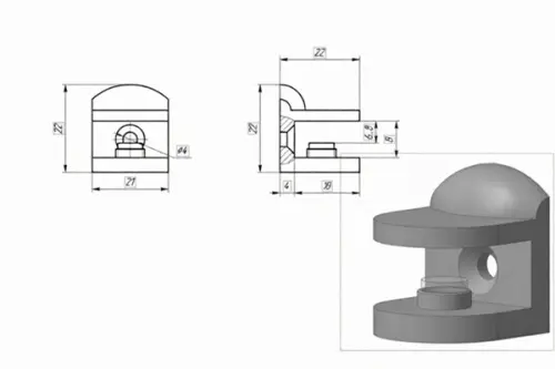 Фурнитура для стекла (Китай) полкодержатель для стеклянных полок 6-8мм, хром