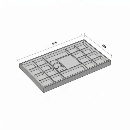 Полки сетчатые полка кожаная для аксессуаров и украшений 469*564 с доводчиком, серая