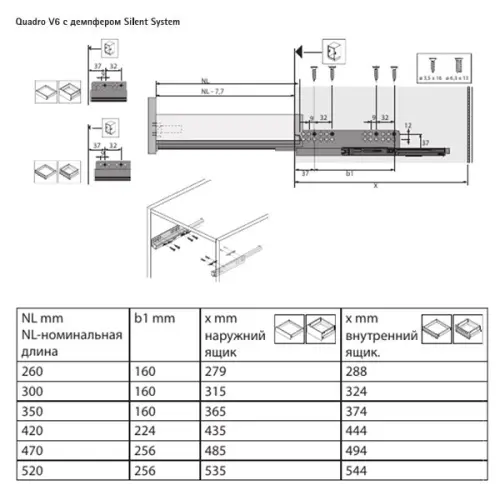 Комплекты ящиков InnoTech Atira комплект ящика innotech atira nl-520*176 мм, silent system, серый